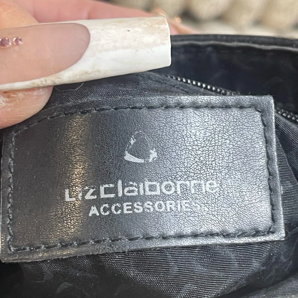 Liz Claiborne Black Leather Messenger Bag